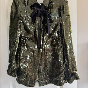 Veronica Beard Olive Sequin Blazer